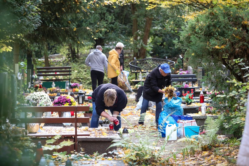 Na cmentarzach w całej Polsce ludzie sprzątają i dekorują...