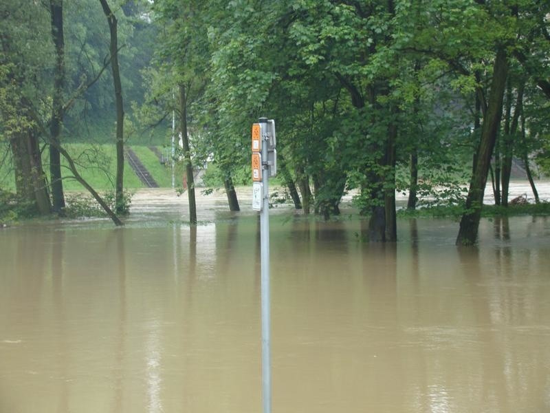 Poziom Soły w Oświęcimiu ciągle ponad stanem alarmowym, a jeszcze zapowiadane są opady deszczu [ZDJĘCIA]