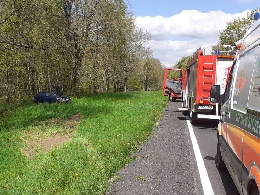 Wypadek na drodze krajowej nr 11 koło Bobolic [ZDJĘCIA]