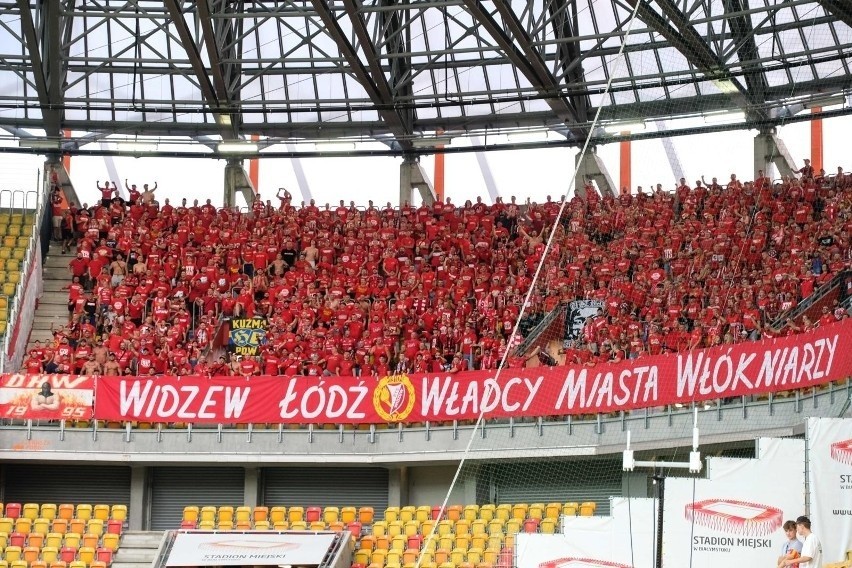 Kibice Widzewa zachwyceni postawą swej drużyny. Zobacz, jak padły gole w Białymstoku