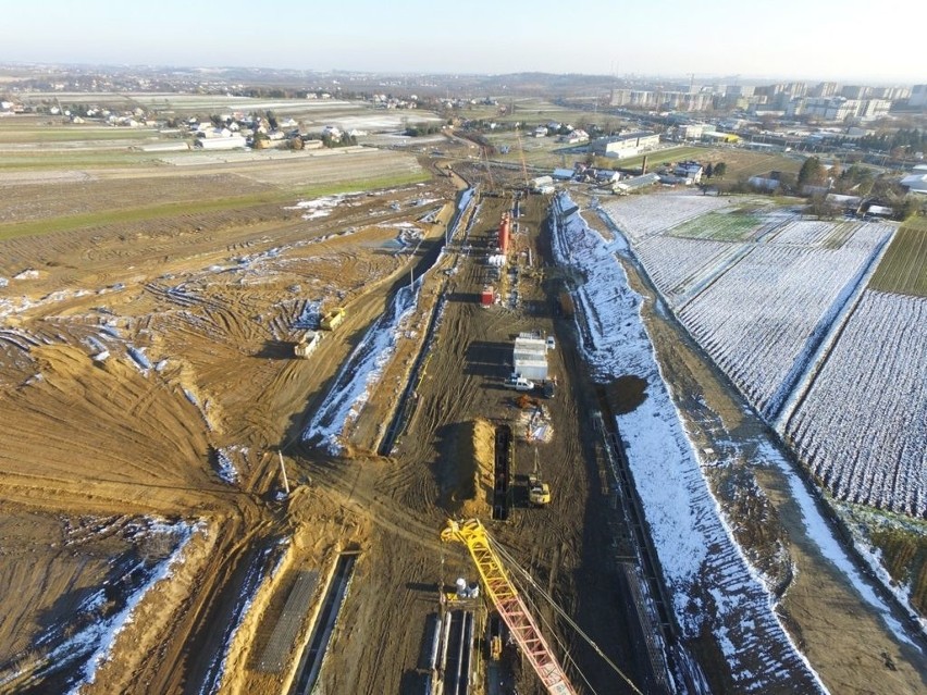 Prace przy budowie tunelu w Batowicach