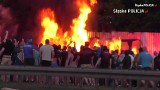 Kibole Ruchu w Katowicach zablokowali DTŚ. Spalili flagę GieKSy. Będą złapani ZDJĘCIA+WIDEO