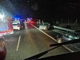 Wypadek na drodze krajowej S7 w kierunku Elbląga 31 grudnia 2018. Jedna osoba trafiła do szpitala