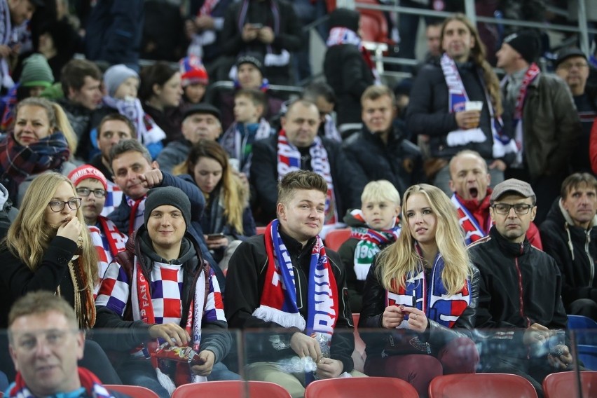 Kibice Górnika Zabrze na meczu z Lechem Poznań