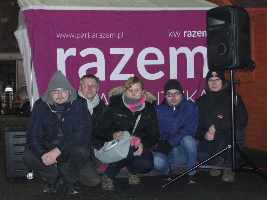 Sosnowiec: protest partii Razem na ul. Warszawskiej [ZDJĘCIA]