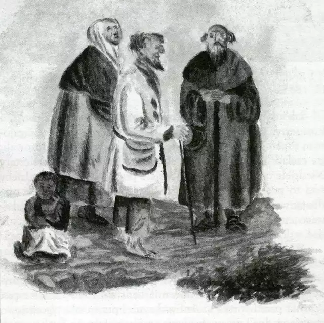 „Żebracy polscy”, anonimowy rysunek z XIX w.