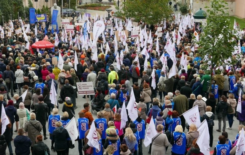 Protest nauczycieli w Łodzi
