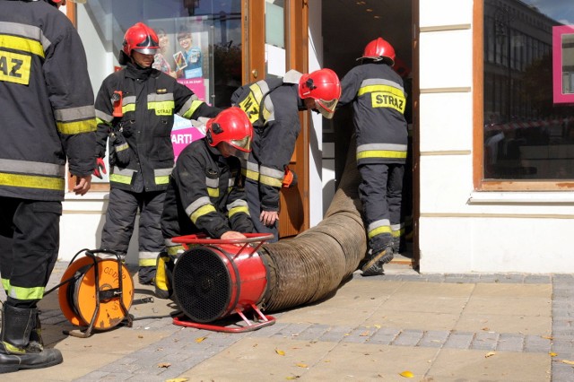 Pożar na Krakowskim Przedmieściu w Lublinie, w budynku hotelu Europa