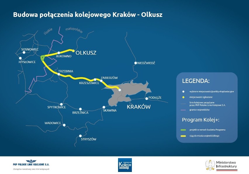 Dzięki Kolei Plus szybko i wygodnie dojedziemy pociągiem z Niepołomic i Olkusza do Krakowa. Koszt inwestycji to ponad 500 mln zł