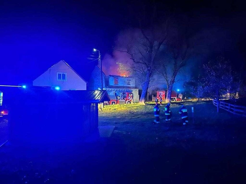 Pożar domu jednorodzinnego w Budoradzu w gminie Gubin.