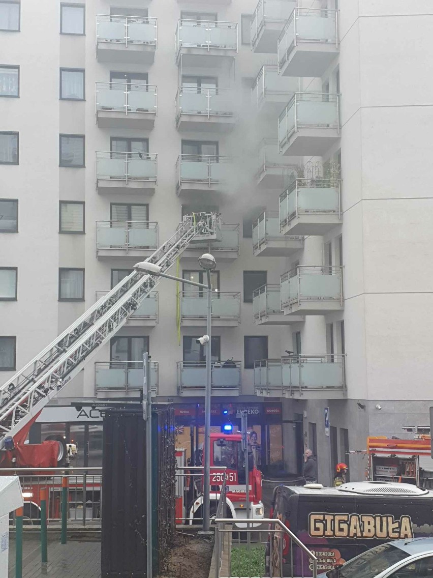 Kraków. Pożar mieszkania na osiedlu Dywizjonu 303. W akcji straż pożarna