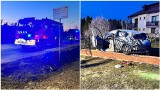 Łęg Tarnowski. Groźny wypadek na DW 973 pod Tarnowem. W Łęgu Tarnowskim samochód uderzył w ogrodzenie. Jedna osoba trafiła do szpitala