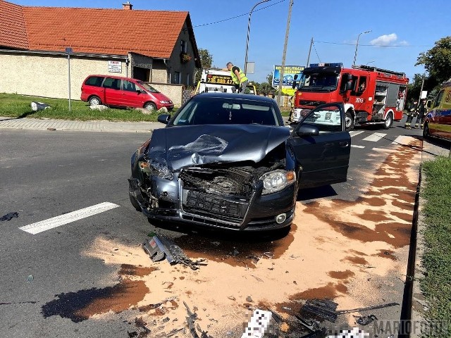 Wypadek na skrzyżowaniu ulic Domańskiego i Zamiejskiej w Opolu