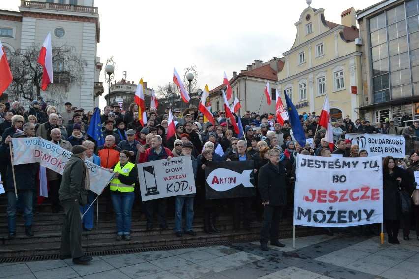 Manifestacja Komitetu Obrony Demokracji w Bielsku-Białej [ZDJĘCIA, WIDEO]