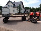 Wypadek w Błędowie, gm. Baranowo, 17.06.2020. Zderzenie ciągnika z motocyklem. Zdjęcia