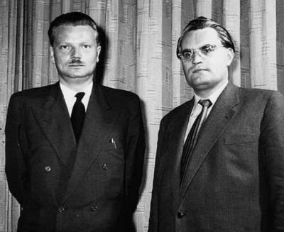 Bolesław Piasecki (z lewej) i Gerard Gotting, sekretarz generalny CDU FOT. WIKIMWDIA/QUASCHINSKY, HANS-GÜNTER