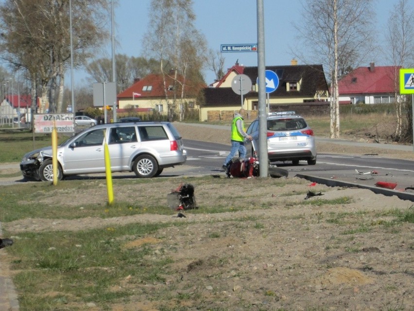 Wypadek koło Przewłoki. Motocyklista w szpitalu [zdjęcia]