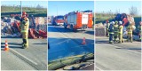Dachowanie ciężarówki na drodze ekspresowej S5 pod Bydgoszczą. Utrudnienia w ruchu [zdjęcia]