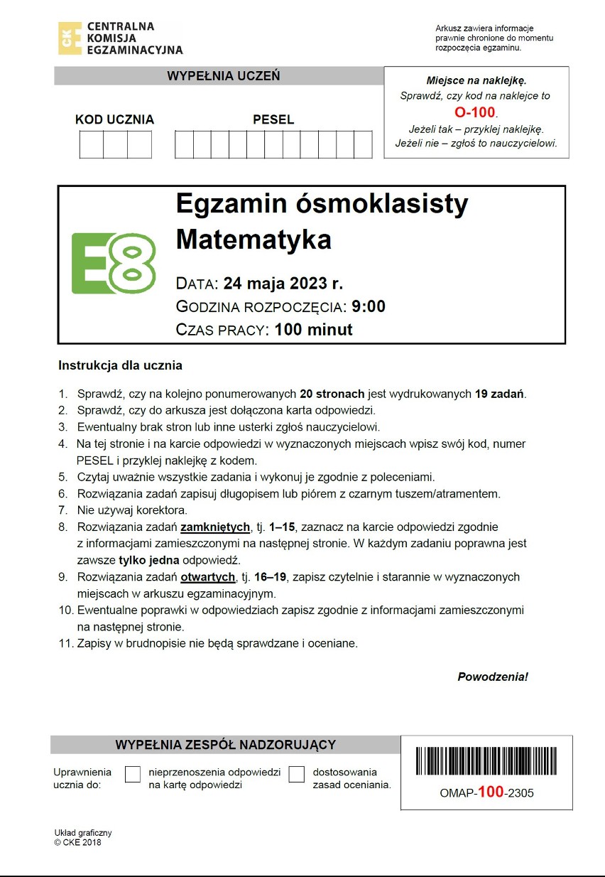 Zobacz odpowiedzi do arkusza z matematyki 2023 (egzamin...