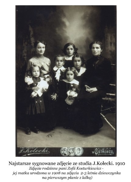 Najstarsze sygnowane zdjęcie ze studia J. Kołecki, 1910 rok