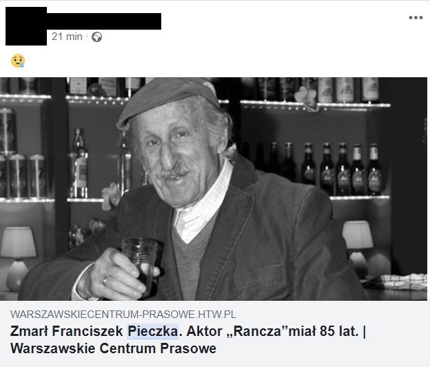 Franciszek Pieczka nie żyje? Obrzydliwy fake news obiegł internet 