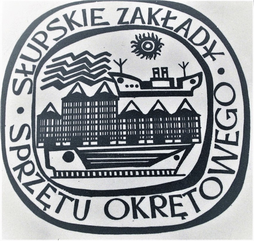 Pierwsze logo Słupskich Zakładów Sprzętu Okrętowego z...
