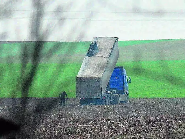 W czasie naszej wizyty w Wysokiej na pola we wsi przyjechały cztery duże ciężarówki z odpadami z oczyszczalni. Mieszkańcy się skarżą, że smród z wywożonych na pola odpadów jest nie do zniesienia.