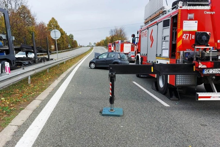 Wypadek na drodze krajowej nr 81 w Drogomyślu....