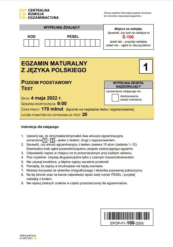Matura 2022: Język polski odpowiedzi, pytania, rozwiązania,...