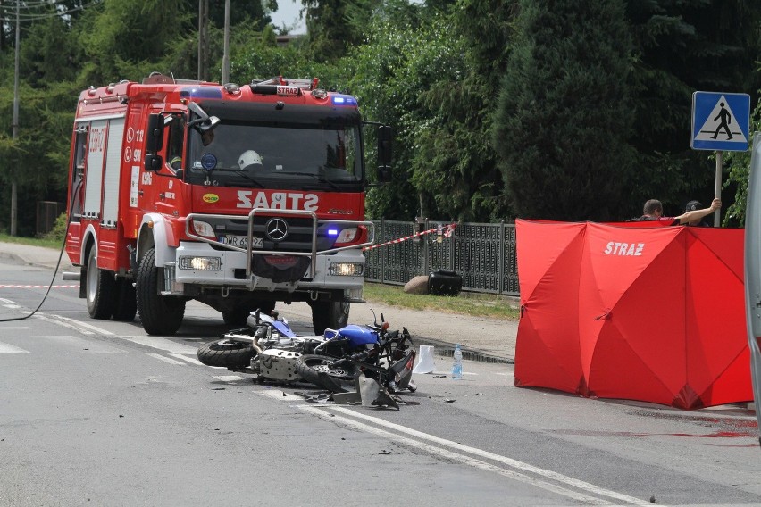 Wypadek motocyklisty w Kamieńcu Wrocławskim 8.07.2015....