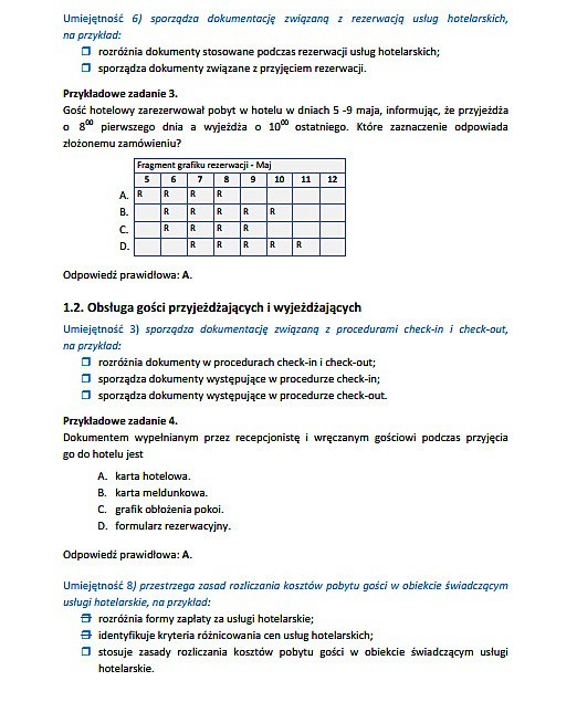 Nowy egzamin zawodowy 2014: TECHNIK HOTELARSTWA [ARKUSZE...