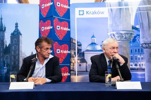 Sean Penn spotkał się z prezydentem Krakowa Jackiem Majchrowskim