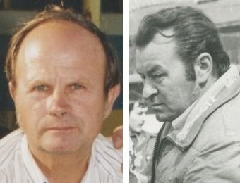 Jerzy Szczakiel - najpopularniejszy zawodnik Kolejarza Opole (z lewej) i Marian Spychała - trener 50-lecia.