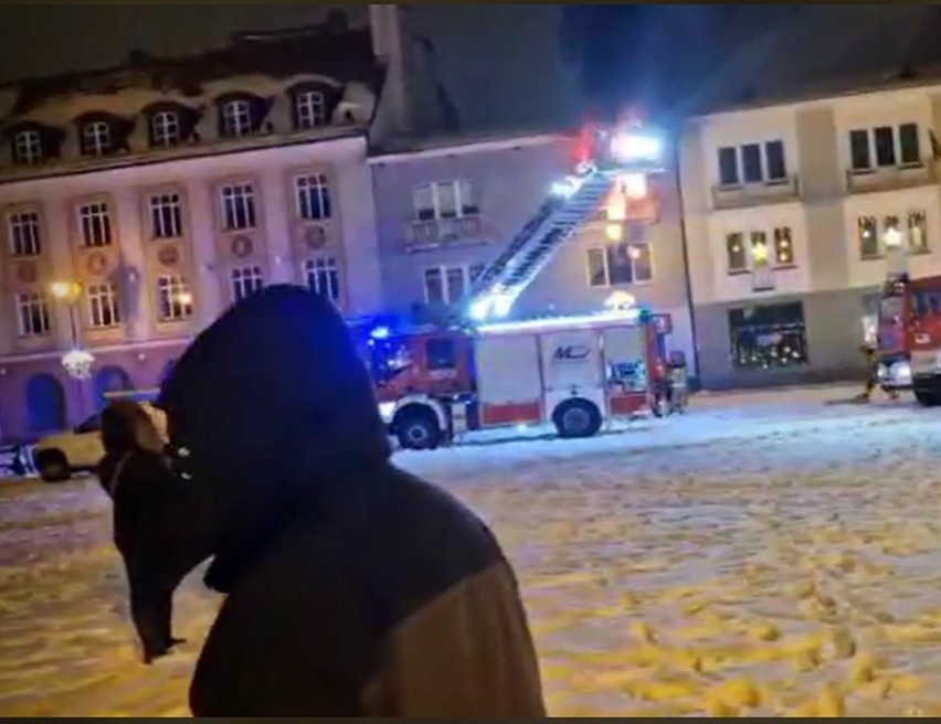 Pożar w kamienicy przy Rynku Kościuszki w Białymstoku