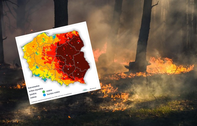 Wschód kraju objęty jest ekstremalnym zagrożeniem pożarowym.
