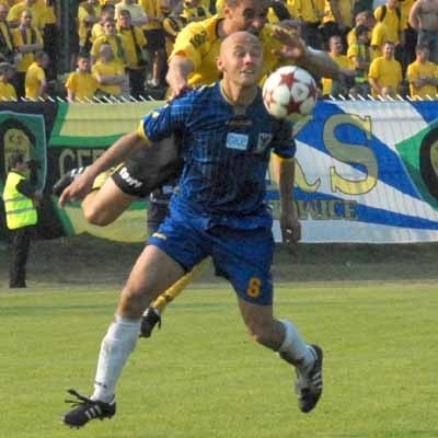 Arkadiusz Jarymowicz z GKP w zwycięskim meczu z GKS-em Katowice 1:0.