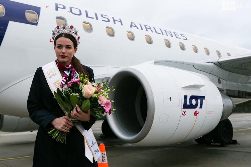 Miss Polski 2018 - Olga Buława ze Świnoujścia - na lotnisku w Goleniowie [ZDJĘCIA]