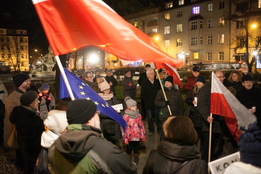 Manifestacja przed Sądem Okręgowym w Opolu.