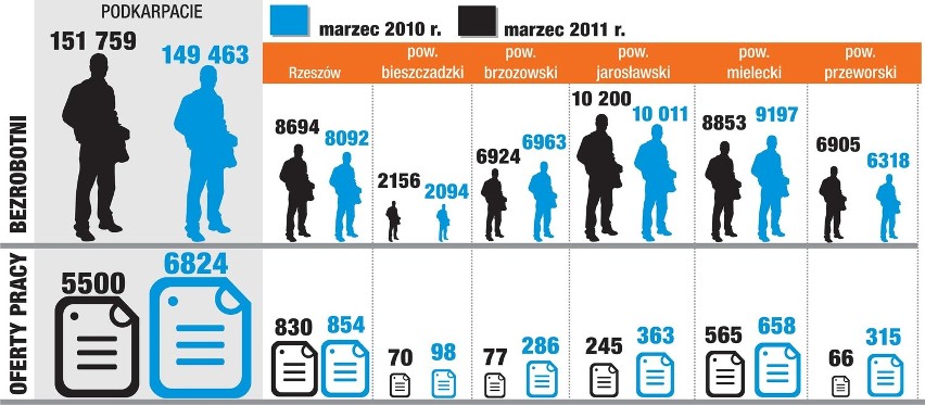 Ofert pracy na Podkarpaciu jak na lekarstwo