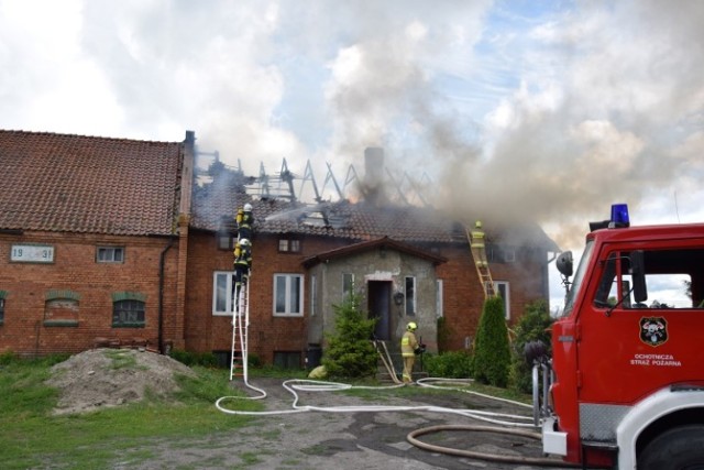 Pożar domu w Myszewku