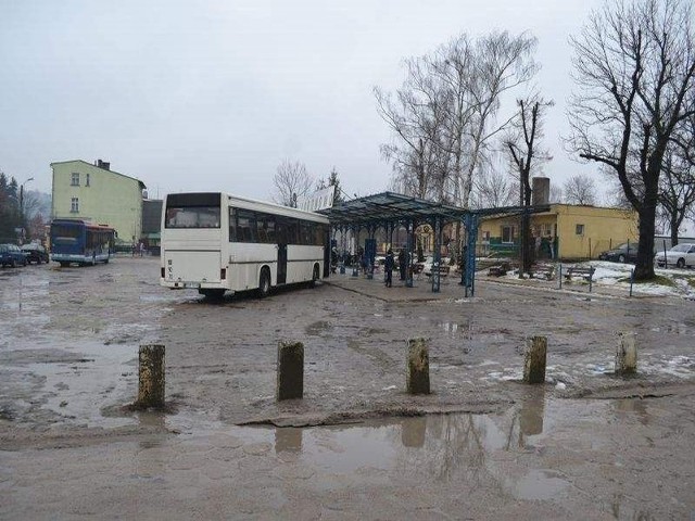 Tak prezentuje się dworzec autobusowy w Koronowie