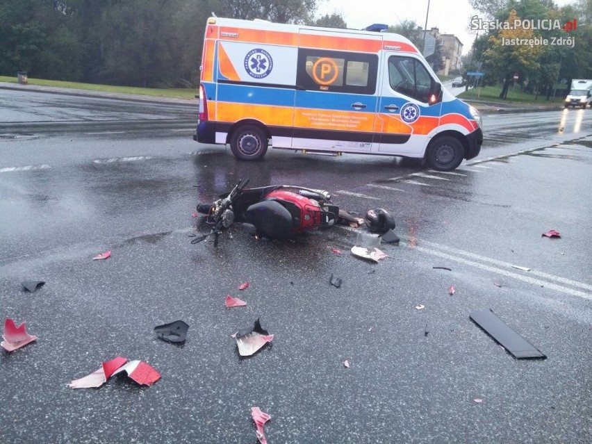 Wypadek w Jastrzębiu: Motorowerzysta w szpitalu