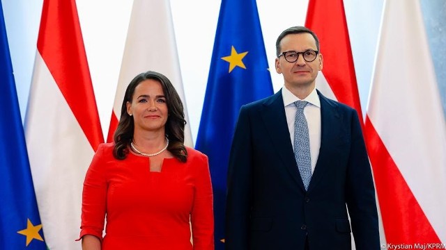 Premier Mateusz Morawiecki spotkał się z prezydent Węgier Katalin Novák.