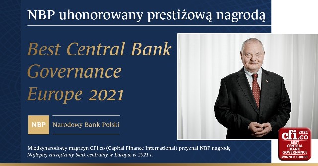 Best Central Bank Governance Europe 2021 dla Narodowego Banku Polskiego i prof. Adama Glapińskiego, prezesa NBP