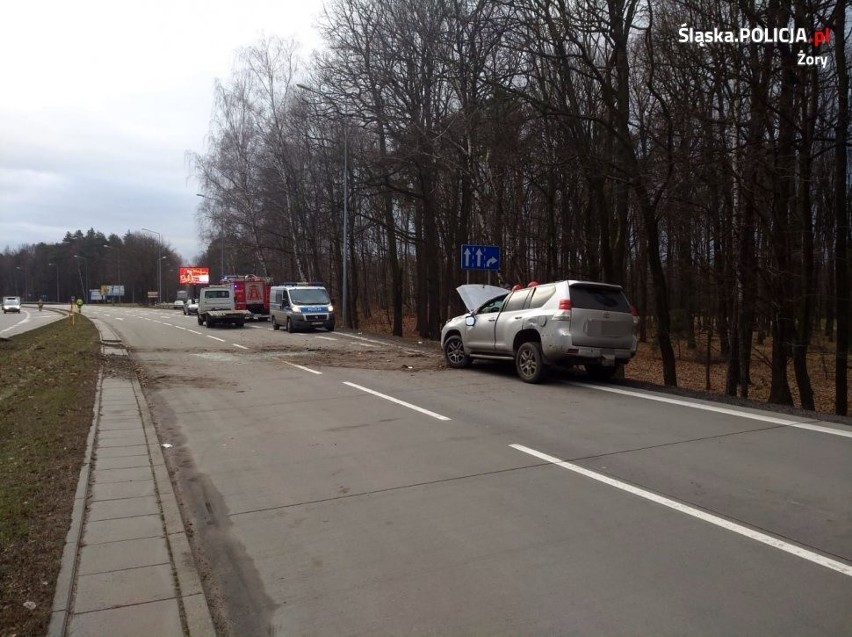 Wypadek na DK 81 w Żorach. Jedna osoba trafiła do szpitala