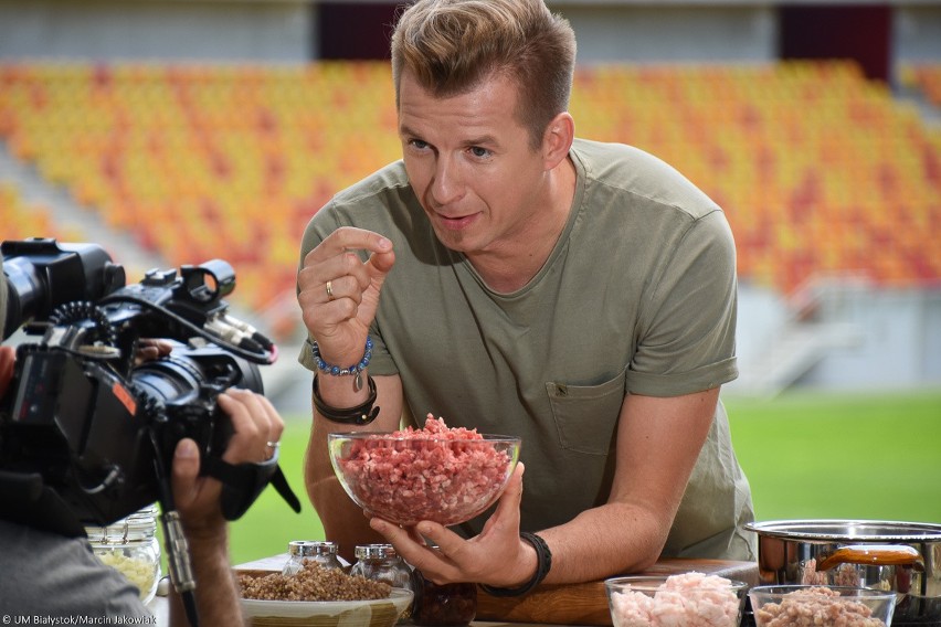 Karol Okrasa na Stadionie Miejskim w Białymstoku