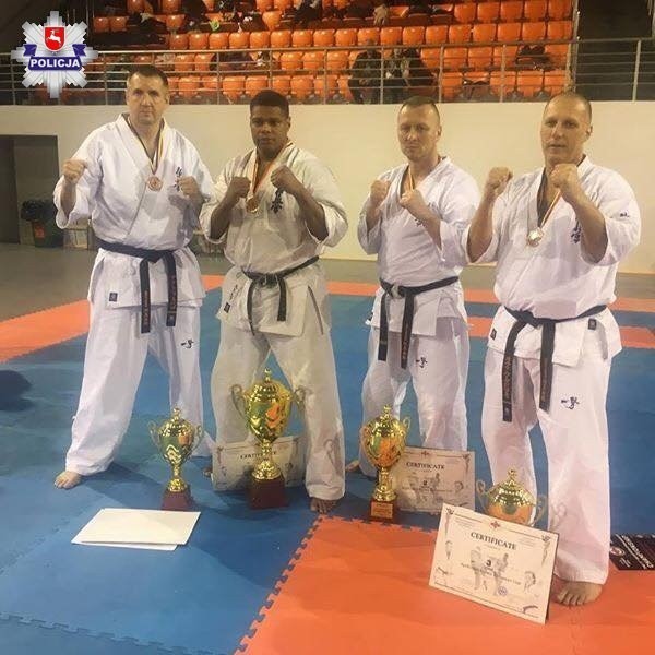 Mateusz Koczmara, lubelski policjant zdobył II miejsce w Pucharze Europy Karate Kyokushin