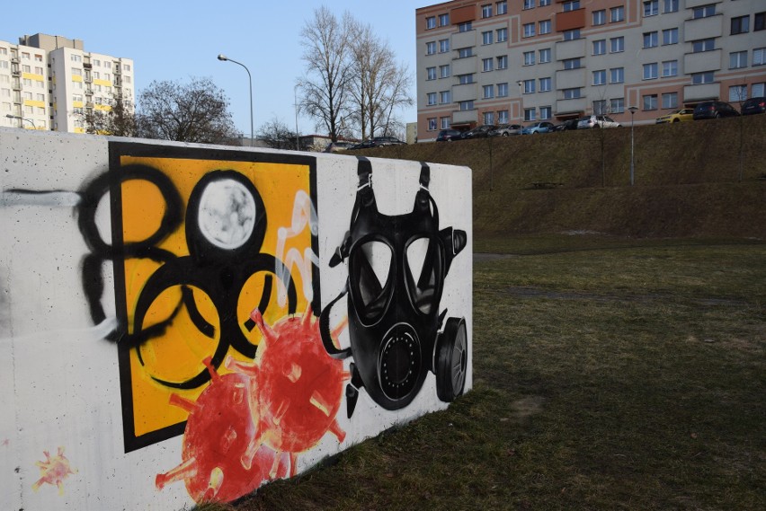 Na Kaczym Dole w Zielonej Górze powstał mural "pandemiczny"....
