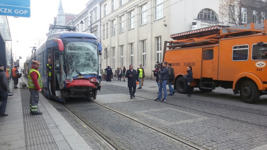 Wypadek tramwajów w Katowicach na Placu Wolności