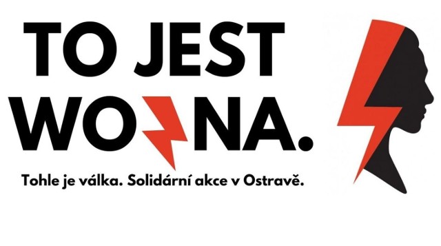 Baner promujący wiec poparcia dla polskich kobiet w Ostrawie